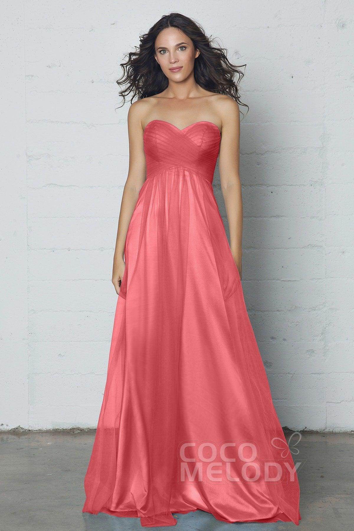 Sheath-Column Floor Length Tulle Dress COZF17016 - COCOMELODY